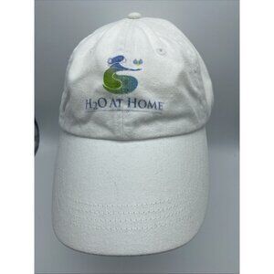 H2O At Home White Baseball Hat Cap Adjustable Strap-back Anvil Cotton